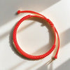 Red Rope Lucky Bracelet — Handwoven Flat Knot & Vajra Knot Cord for Luck & Protection - Red — Vajra KnotBuddha Tibet