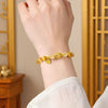 Citrine & Tiger Eye Wealth Charm Bracelet — Natural Tower Crystal With Gold Rutile Beads