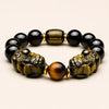 Obsidian Bracelet - Gold Obsidian Double PiuXiu Buddha Tibet