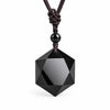 Obsidian Necklace - Merkaba Pendant Talisman Buddha Tibet