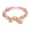 Peach Blossom Starry Sky Pink Crystal Bracelet — Romance & Love Luck Charm for Women Buddha Tibet
