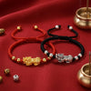 Pixiu Bracelet - Feng Shui Wealth Bracelet with Red & Black Cord for Luck & Prosperity