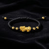 Pixiu Bracelet - Feng Shui Wealth Bracelet with Red & Black Cord for Luck & Prosperity