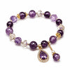 Purple Water Drop Pendant Bracelet — Amethyst Color Crystal Charm Bang Buddha Tibet
