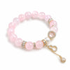 Rose Quartz Gourd Bead Bracelet — Natural Crystal Charm for Love & Goo Buddha Tibet