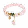 Rose Quartz Peach Blossom Bracelet — Chinese-Style Bead Strand for Lov Buddha Tibet