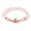 Saturn Orbit Rose Quartz Bracelet — Natural Pink Crystal Buddha Tibet