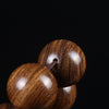 Golden Silk Sandalwood Mala Bracelet — Natural Wood Beads with Carved Blessing Pendant Buddha Tibet
