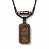 Tibetan Dual-Sided Tsa-Tsa Pendant — Hand-Painted Deity & Guardian Pairs in Leather Casing Buddha Tibet