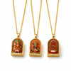 Tibetan Ghau Box Necklace — Wearable Thangka Amulet Locket in Gold Buddha Tibet