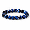 Tiger’s Eye Bracelet - Hawk's Eye & blue tiger's eye Buddha Tibet