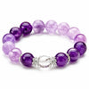 Uruguayan Amethyst Bracelet — Deep Violet Natural Stone Bead Buddha Tibet