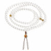 White Crystal 108-Bead Mala Bracelet — Vajra Bell Style with Tibetan Connector Buddha Tibet