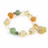 Xinjiang Gold-Thread Jade Pumpkin Bead Bracelet — Five-Color Natural Stone Stack Buddha Tibet