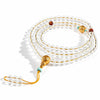 Yellow Jambhala 108-Bead White Crystal Mala Bracelet — Clear Quartz & Sandalwood for Wealth Practice Buddha Tibet
