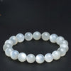 Natural White Moonstone Bead Bracelet — Classic Round Stone for Intuition & Calm Buddha Tibet