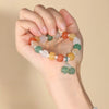 Xinjiang Gold-Silk Jade Pumpkin Bead Bracelet — Natural Gobi Desert Stone, Unisex Buddha Tibet