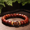 Buddha Tibet Yak Bone Bracelet - Dzi & Tiger Eye Accents