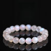 Natural Moonstone Bead Bracelet — Blue, Pink, White & Silver, 5A Grade Buddha Tibet