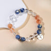 Zodiac White Crystal Bead Bracelet — Natural Stone Stretch Bracelet by Birth Sign