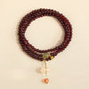 Layered Garnet & Chalcedony Bracelet Stack — Multi - Stone Bead Set for Protection & Calm - Three - Layer Garnet Peace ClaspBuddha Tibet