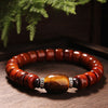 Buddha Tibet Yak Bone Bracelet - Dzi & Tiger Eye Accents