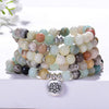 Amazonite 108 Mala Beads — Tibetan Prayer Beads with Lotus Pendant for Meditation & Mindfulness - Buddha Tibet xd00124