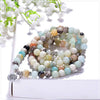 Amazonite 108 Mala Beads — Tibetan Prayer Beads with Lotus Pendant for Meditation & Mindfulness - Buddha Tibet xd00124
