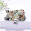 Amazonite 108 Mala Beads — Tibetan Prayer Beads with Lotus Pendant for Meditation & Mindfulness - Buddha Tibet xd00124