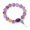 Amethyst Cabochon Bracelet — Natural Stone with Pearl or Tassel Accent - Amethyst Cabochon with Double-Leaf TasselBuddha Tibet