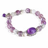 Amethyst Cabochon Bracelet — Natural Stone with Pearl or Tassel Accent - Amethyst Cabochon with Freshwater PearlBuddha Tibet
