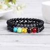 Amethyst & Tiger Eye 7 Chakra Bracelet — Full Spectrum Stone Stack - Buddha Tibet xd00070