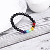 Amethyst & Tiger Eye 7 Chakra Bracelet — Full Spectrum Stone Stack - Buddha Tibet xd00070