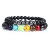 Amethyst & Tiger Eye 7 Chakra Bracelet — Full Spectrum Stone Stack - Buddha Tibet xd00070
