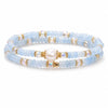 Aquamarine Minimalist Bead Bracelet — Natural Stone, Light Blue, Single Strand Buddha Tibet