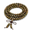 Argentine Green Sandalwood Mala Bracelet — 108-Bead Wood Mala for Daily Practice & Calm - 10mm · 108 Beads · Mixed GrainBuddha Tibet