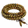 Argentine Green Sandalwood Mala Bracelet — 108-Bead Wood Mala for Daily Practice & Calm - 12mm · 108 Beads · Mixed GrainBuddha Tibet