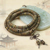 Argentine Green Sandalwood Mala Bracelet — 108-Bead Wood Mala for Daily Practice & Calm Buddha Tibet