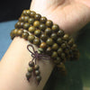Argentine Green Sandalwood Mala Bracelet — 108-Bead Wood Mala for Daily Practice & Calm Buddha Tibet