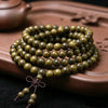 Argentine Green Sandalwood Mala Bracelet — 108-Bead Wood Mala for Daily Practice & Calm Buddha Tibet