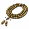 Argentine Green Sandalwood Mala Bracelet — 108-Bead Wood Mala for Daily Practice & Calm - 7×9mm · 108 Beads · Lantern CutBuddha Tibet