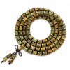Argentine Green Sandalwood Mala Bracelet — 108-Bead Wood Mala for Daily Practice & Calm - 8×10mm · 88 Beads · Bamboo-Joint CutBuddha Tibet