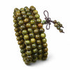 Argentine Green Sandalwood Mala Bracelet — 108-Bead Wood Mala for Daily Practice & Calm - 8mm · 108 Beads · Mixed GrainBuddha Tibet