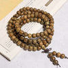 Argentine Green Sandalwood Mala Bracelet — 108-Bead Wood Mala for Daily Practice & Calm Buddha Tibet