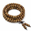 Argentine Green Sandalwood Mala Bracelet — 108-Bead Wood Mala for Daily Practice & Calm - 8mm · 108 Beads · Old-Style Round CutBuddha Tibet