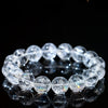 Azeztulite Clear Quartz Bracelet — Bright Beads with a Rainbow Flash - 7–7.7mm Single Strand (Approx. 24 Beads)Buddha Tibet