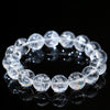 Azeztulite Clear Quartz Bracelet — Bright Beads with a Rainbow Flash - 7–7.7mm Single Strand (Approx. 24 Beads)Buddha Tibet