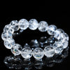 Azeztulite Clear Quartz Bracelet — Bright Beads with a Rainbow Flash - 7–7.7mm Single Strand (Approx. 24 Beads)Buddha Tibet