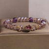 Amethyst Gourd Bracelet with Micro-Inlaid Charm — Crystal Bead Stack for Prosperity & Protection Buddha Tibet