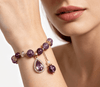 Purple Water Drop Pendant Bracelet — Amethyst Color Crystal Charm Bangle Buddha Tibet